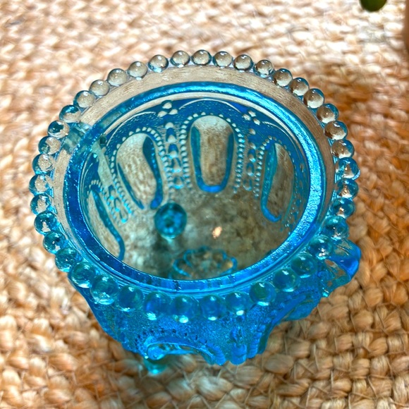 Dining Vintage Aqua Blue Glass Toothpick Holder Poshmark